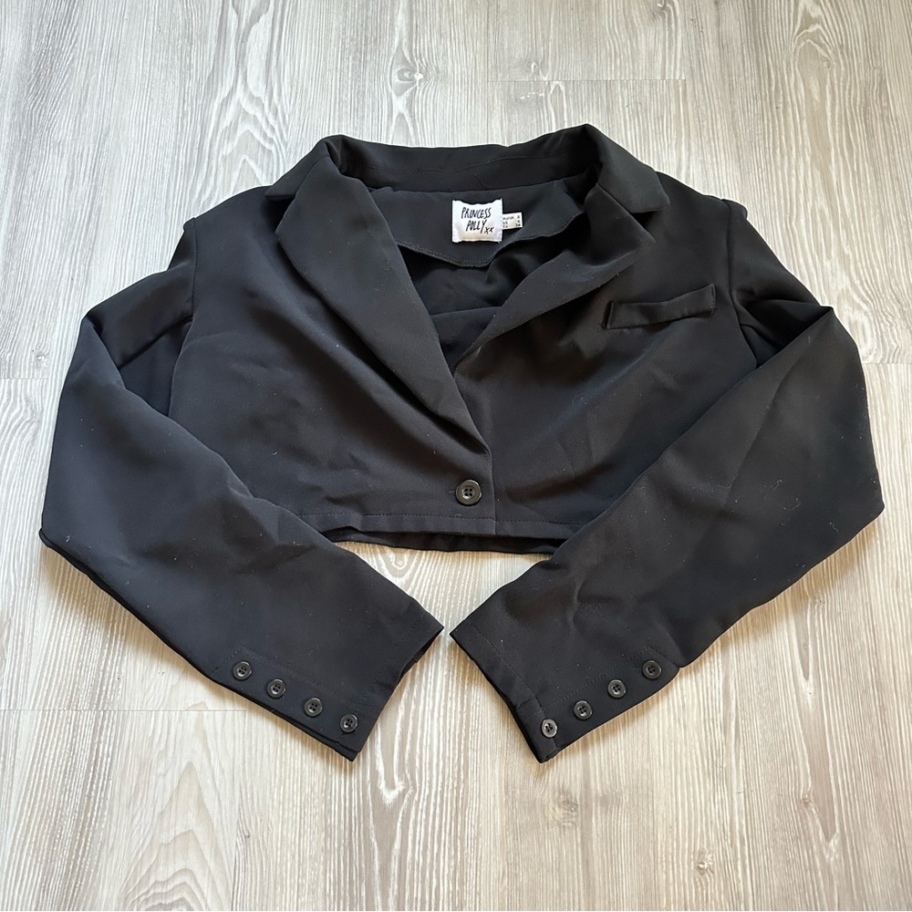 princess polly - black cropped blazer